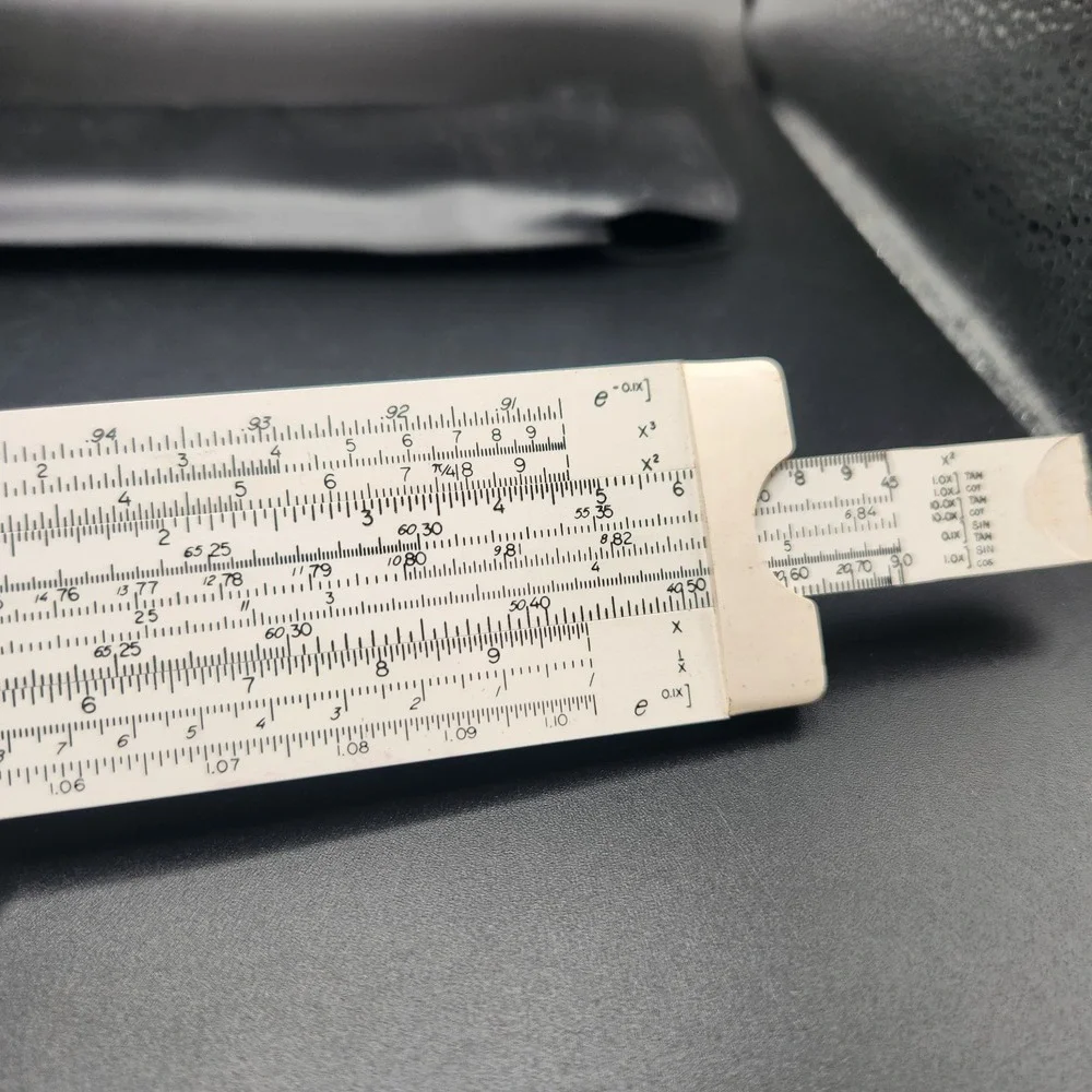 Vintage 1965 Sterling No. 594 Decimal Trig Multi-Log Slide Rule w/ Case USA